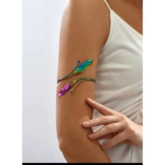 Armlet arm cuff bracelet big armband rainbow purple rainbow upper arm bracelet - Picture 1 of 7